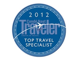 2012 Conde Nast Traveler Top Travel Specialist blue logo