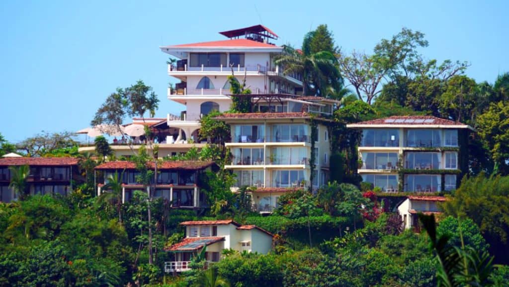 La Mariposa hotel is one of Costa Rica's oldest accommodations near Manuel Antonio National Park and sits on a hillside with stunning ocean views amid tropical gardens