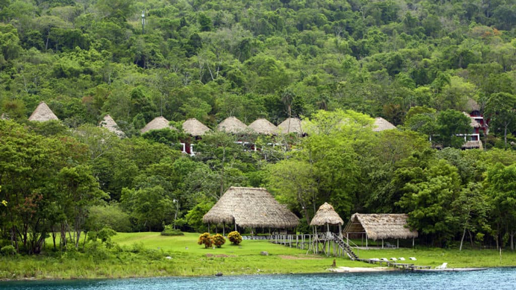 Camino Real Tikal Hotel is a resort located on the shore of Lake Petén Itzá, near the national reserve of Cerro Cahuí in Guatemala