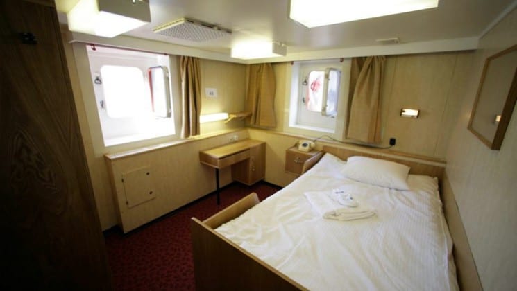Standard Twin cabin aboard 50 Years of Victory. Photo by: Quark Expeditions