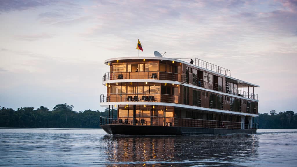 Anakonda riverboat cruising the Ecuadorian Amazon.
