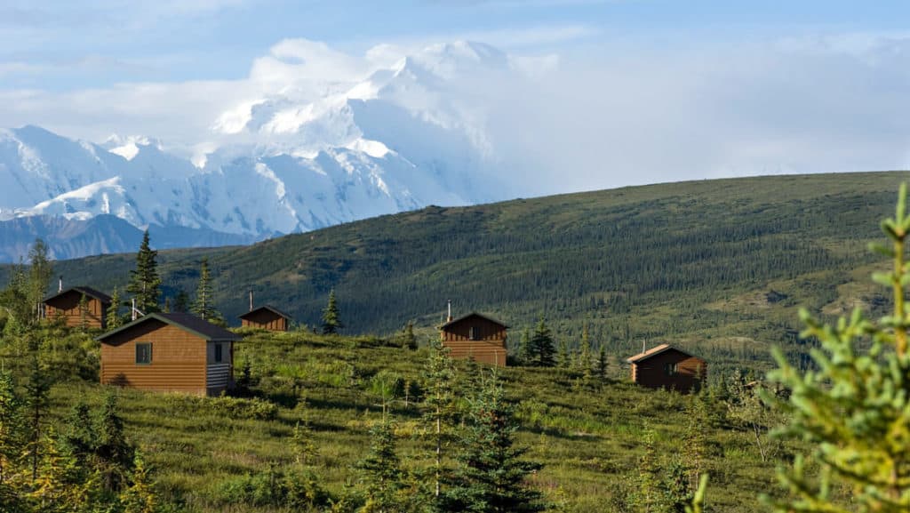 Camp Denali, with 18 guest cabins, is located on 67 acres in Alaska's natural surroundings. This sustainable, conservation-minded lodging is intertwined with the preservation of the National Park.