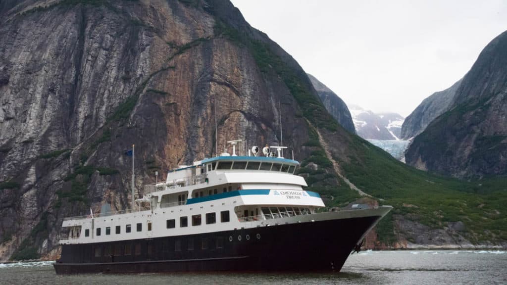 Chichagof Dream cruising through the fjords of ALaska.