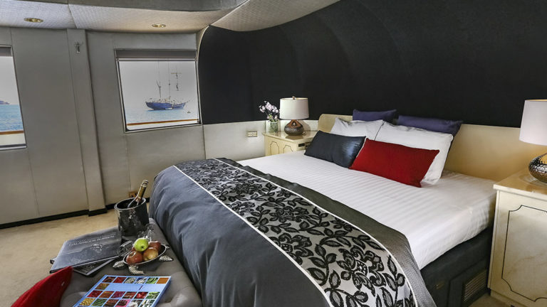 Master Suite with king bed aboard WildAid's Passion