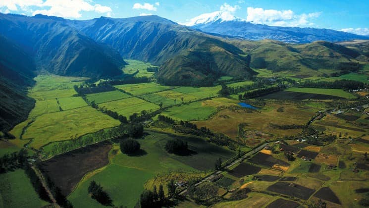 aerial view of ecuador on andes highland haciendas land tour