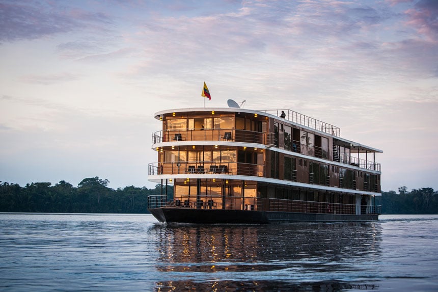 Anakonda riverboat cruising the Ecuadorian Amazon.